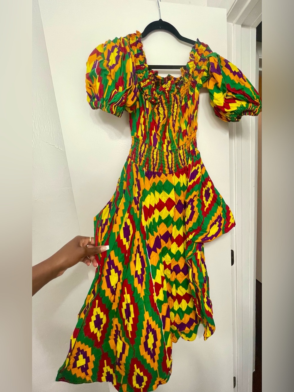 Vibrant Multicolor Puff-Sleeve Shirt